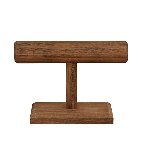 MOOCA 2 Pcs Wooden Jewelry Display Stand, Bracelet Watch Holder Display for Store, 7.9 W x 2.9 D x 5.5 H in, Brown Color - color: 3) Brown