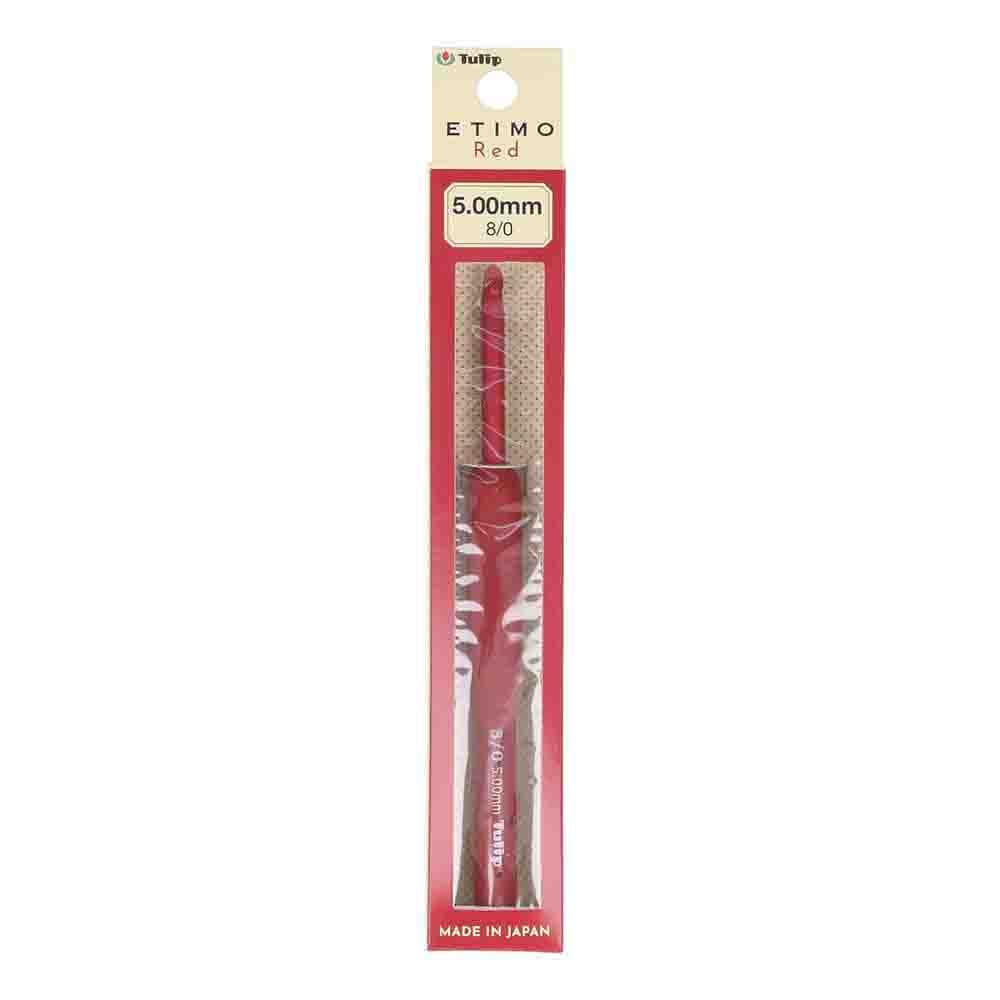 Tulip Etimo Red Crochet Hook Soft-Grip 5.00mm 1pc