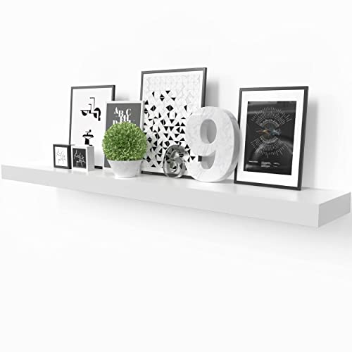 Ballucci Floating Shelf, 36" Wood Wall Shelf with Invisible Brackets for Bathroom, Living Room, Bedroom, Kitchen, Nursery, 6" Deep, White - color: White, size: 36" - 1 Piece