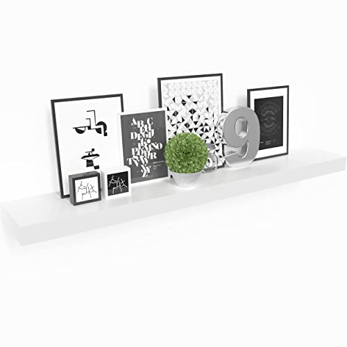 Ballucci Floating Shelf, 36" Wood Wall Shelf with Invisible Brackets for Bathroom, Living Room, Bedroom, Kitchen, Nursery, 6" Deep, White - color: White, size: 36" - 1 Piece