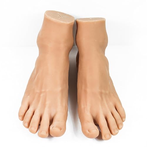 1 Pair Silicone Lifesize Male Mannequin Foot with Bone Display Jewerly Sandal Shoe Sock Display Art Sketch （4201） ( Size : Bone ) - size: Bone