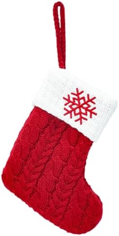 Christmas Stocking Monogram Hanging Socks 7??5.5 Inch Knit Small Sock Hanging Ornament Gift Bags for Xmas Tree Fireplace Home Decoration (Snowflake)