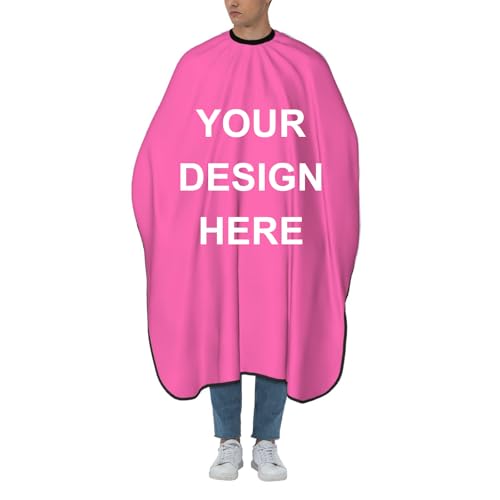 Custom Barber Cape Unisex Salon Hair Cutting Capes Add Your Image Logo Haircut Kit Personalized Stylist Tool - color: Hot Pink