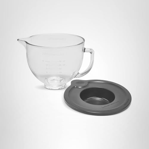 KitchenAid 5 Quart Tilt-Head Glass Bowl with Measurement Markings & Lid - KSM5GB