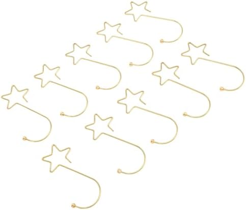 Star Shaped Christmas Tree Hooks, 120pcs Stainless Steel Ornament Hangers for Holiday Decorations, for Christmas, Easter, Halloween Parties (Gold)