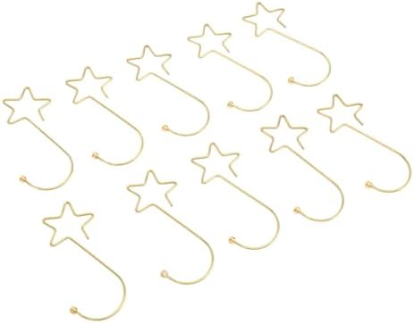 Star Shaped Christmas Tree Hooks, Stainless Steel Ornament Hangers for Christmas Tree Decoration, Easter & Halloween Party, 120pcs Durable Rust - Star Hooks (Gold)