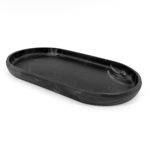 Splash Home Marble Resin Bathroom Tray-Black