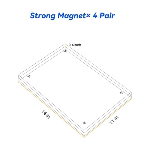 11x14 Acrylic Picture Frame,Clear Double Sided Magnetic Photo Frames With Stand,Minimalist Frameless Floating Frame for Artwork Poster Degree Diploma,Lovely Gift for Family, Friend - size: 11x14"-1