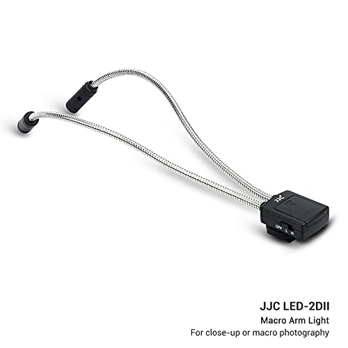 JJC 10 Inch Long Portable Shoe-Mount LED Macro Arm Light, CRI 95+ 5600K, 5 Level Adjustable, Flexible Fill Lights, USB-C, White - size: 10 Inch(Battery Powered)