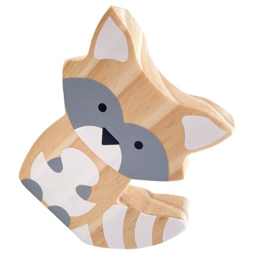 Wooden Fox Figurine Table Decor Neutral-Tone Fox Ornament Home Decoration Accent for Room Photo Prop Desktop Adornment Collectible