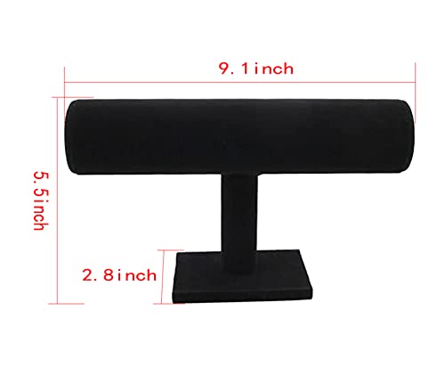 ChezMax Necklace Jewelry Display Jewelry Stand Hovering T-Bar Bracelet Holder for Home Organization - color: D-Black Velvet