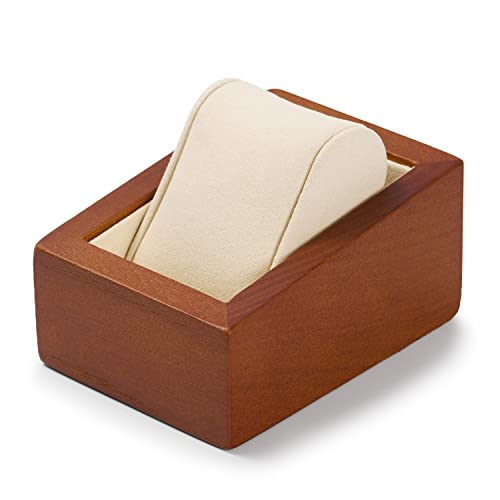 Oirlv Solid Wood Single Watch Display Stand Showcase Jewelry Stand Watch Holder with Pillow(Square Single, Creamy-white) - color: Creamy-white, size: Square Single