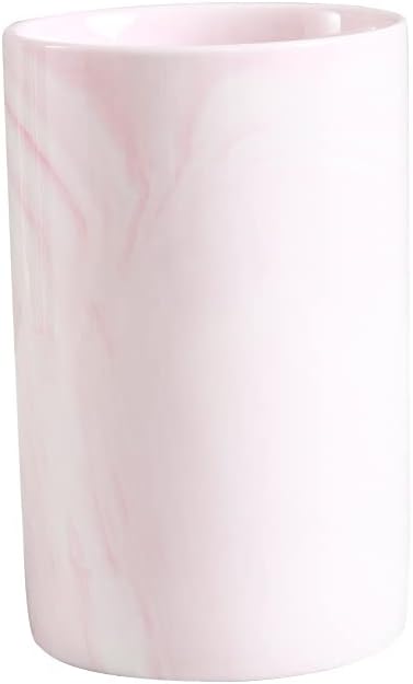 Ceramic Toothbrush Holder, Bathroom Cup, Drinking Mug, Coffee Cups, Marble Pattern Pen Holders, 300ml/Pcs (Pink)