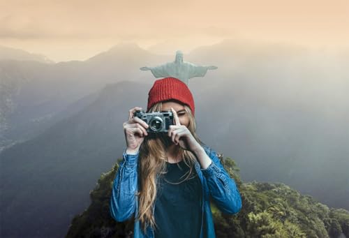 15x10ft Christ The Redeemer Backdrop Famous Place in Rio de Janeiro Brazil Historical Architecture Photography Background Holiday Vacation Travel Party Decorations Photo Studio Props - size: 15x10ft