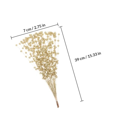 Cabilock 2pcs Gold Glitter Faux Berry Stems Artificial Floral Branches Lifelike Fruit Decorations for Holiday Party Wedding and Photography Props
