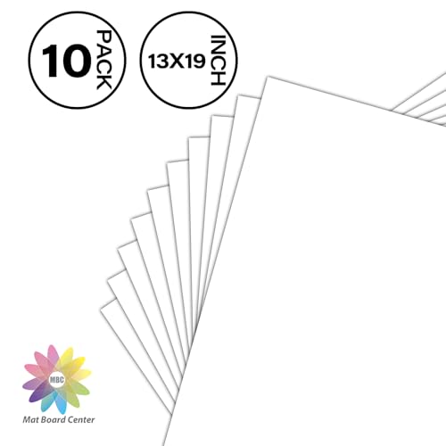 Mat Board Center, 10 Pack 13x19 White Backing Boards, Cardboard for Arts, Prints, Frames, Photos and More - size: 13x19