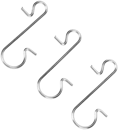 SUNGOOYUE S Shape Metal Hooks, 100pcs Christmas Tree Ornament Hooks, Metal Hanging Accessories 30 X 18mm in White for Small Bells Ornaments Crafts Home Holiday Decor (White)