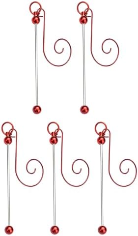 5 Pieces Colorful Metal Hanging Hooks for Christmas Ornament and Craft Projects Beadable Hangers Jewelry Accessories Metal Ornament Hanger