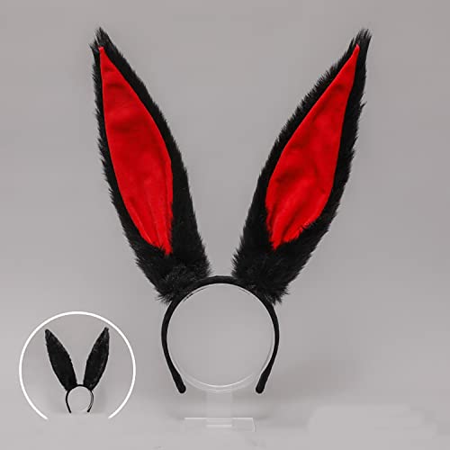 Faylay Cosplay Women Plush Furry Bunny Ears Headwear Accessory Rabbit Headband - color: Hbc-1-back