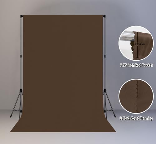Background 6x9FT Brown Screen Backdrops for Photography,High Density, Wrinkle Resistant, Photo Video Studio Props - color: Brown, size: 6X9ft