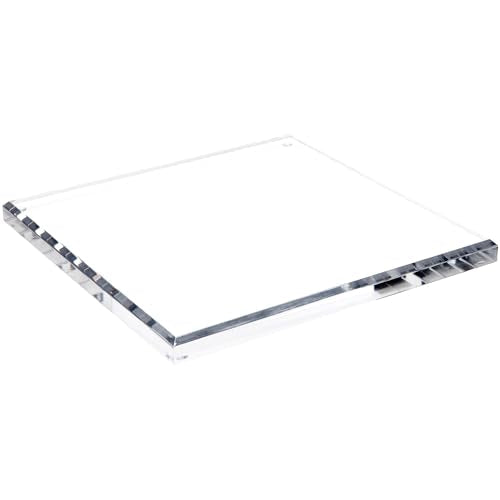 Plymor Clear Acrylic Square Beveled Display Base, 10" W x 10" D x 0.75" H - size: 10" x 10" x 0.75"
