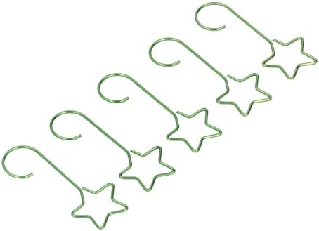 300Pcs Star Shaped Christmas Ornament Hooks, Stainless Steel S Hooks for Holiday Tree Decor, Decorative Hangers with Elegant Design for Home Garden Yard Use (Green)