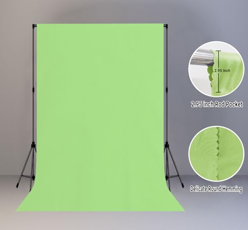 Light Green Backdrop for Photography 6x9ft Zoom Screen Meeting, Game Live Studio Shooting Props High Density Fabric - color: Light Green, size: 6X9ft