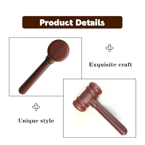 2 Pcs Judge Gavel Multifunctional Cartoon Style Judge Hammer Prop for Role Play, Desk Decor Accessories, Theme Activities