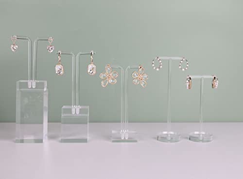 3pcs acrylic T bar earring display stand for show, retail hanging earring holder for online business, transparent jewelry Photography Props【Acrylic Earring T Stand-3pcs 】 - style: T bar