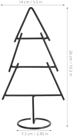 Toddmomy Wrought Iron Ornament 3-Tier Display Christmas Tree for Holiday