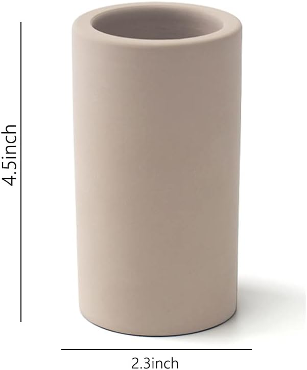 Toothbrush Holder -Bathroom Diatomite Toothbrush Holder,Desk Pen Holder,Stand Cup to Waterproof and Absorb Odor,Sleek and Modern Design Decrotion for Bathroom.(Brown)