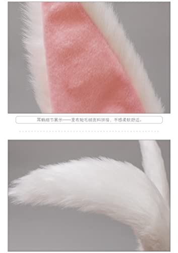 Faylay Cosplay Women Plush Furry Bunny Ears Headwear Accessory Rabbit Headband - color: Hbc-1-back