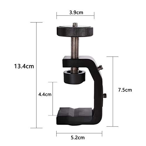 C Clamp Camera Clamp Mount with 1/4" Screw for Photo Studio Video DSLR,Cameras, Light Stand, Desk, Rods, Hooks, Shelves, Cross Bars