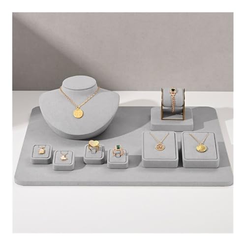 Jewelry Display Stand, Microfiber Jewelry Rack Necklace Ring Watch Counter Display Rack Light Luxury Jewelry Display Props