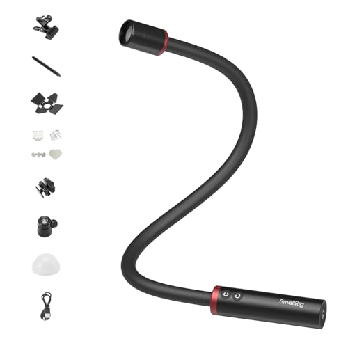 SmallRig RM 03 Macro Photography LED Light, Adjustable Beam Angle, 5 Colors CRI95 TLCI92, Bendy Light for Camera with Cold Shoe Adapter, Clamp, Diffuser, Spotlight, Barndoor, Gobos, IP54 Rating - 5480 - color: RGB