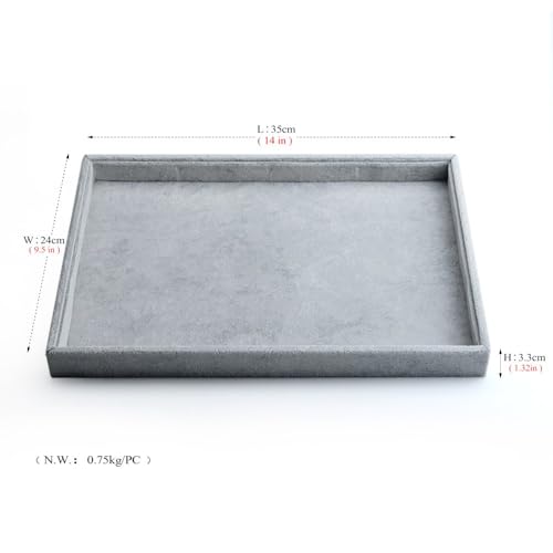 Oirlv Velvet Stackable Jewelry Trays Grids Rings Earrings Bracelet Watch Showcase Display Tray - size: 1 Grid Tray