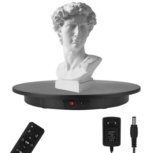 Motorized Rotating Display Stand, Angle Speed Adjustable Electric Rotating Turntable, 360 Degree 330 Lbs Load Auto Rotating Platform for Photography Big Size Products Display Video Show, Wired Black