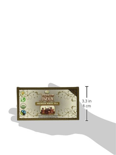 Pride of India | Jasmine Rose Royal White Tea | 15 Pyramid Full Leaf Individually Wrapped Tea Bags | Smooth & Sweet Flavor | Soothing & Calming Experience | Less Caffeine, Non-Bioengineered