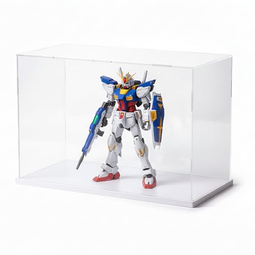 Clear Acrylic Display Case, Assemble Cube Display Box Stand with PVC Material White Base, Dustproof Protection Showcase for Collectibles Memorabilia Figurines (10*8*12inch;25*20*H30cm) - size: 10 x 8 x 12 in