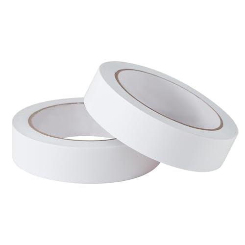 1" 2 Rolls Double Sided Adhesive Sticky Tape for Arts, DIY, Card Making, Crafts, Photography, Scrapbooking, Gift Wrapping, Office School Stationery Supplies, Home Supplies (Width: 25mm) - size: 1 in