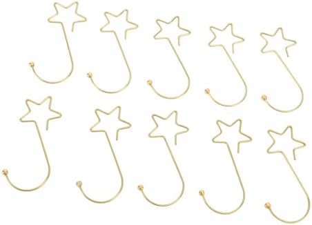 SIXRUN 120pcs Star Shaped Christmas Tree Hooks, Stainless Steel Decoration Hangers for Easter Halloween Party, Ornament Hooks, Christmas Decoration (Gold)