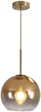 KCO Lighting 1-Light Modern Glass Pendant Lights Large Gold Globe Pendant Light Mid Century Single Pendant Light Kitchen Island Dining Room Lighting Fixtures Ceiling Hanging
