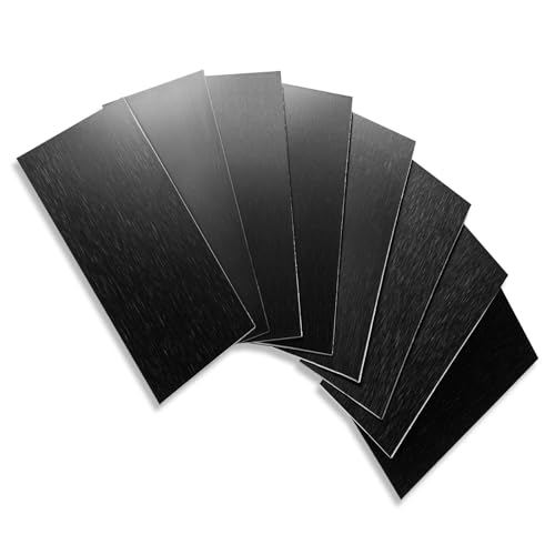 Vamos Tile 100-Piece Peel and Stick Backsplash Seamless Tile,3''x6'' Brushed Black Metal Subway Tile,Stick on Backsplash for Kitchen/Bathroom/Laundry Room - color: Brushed Black
