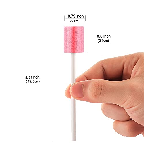 Disposable oral care sponge swabs，Unflavored mouth swabs 250 Count（pink）