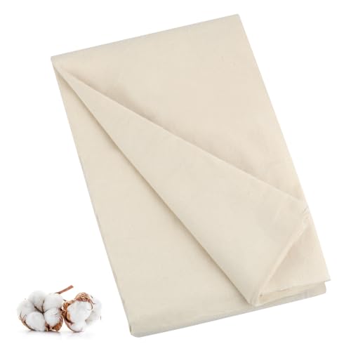 PEASUG 100% Cotton Muslin Fabric, 63 Inch X 5 Yards Unbleached Muslin Fabric By The Yard, Medium Weight Draping Fabrics Suitable for Sewing Embroidery, Garments, Crafts Material-Natural - color: Natural Unbleached, size: 5 Yards