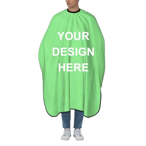 Custom Barber Cape Unisex Salon Hair Cutting Capes Add Your Image Logo Haircut Kit Personalized Stylist Tool - color: Light Green
