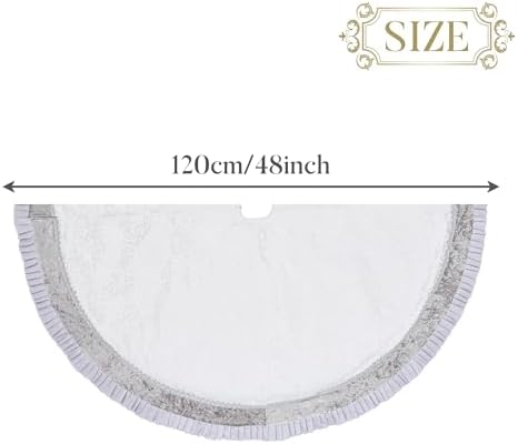 Valery Madelyn 60 Inch Sliver Christmas Tree Skirt for Tree Decorations