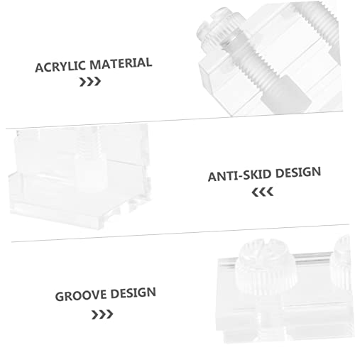 HANABASS 2Pcs Transparent Acrylic Fish Tank Backdrop Clips Durable Aquarium Background Fixing Clamps Easy to Install Suitable for Front Back Use for Fish Tank Decor