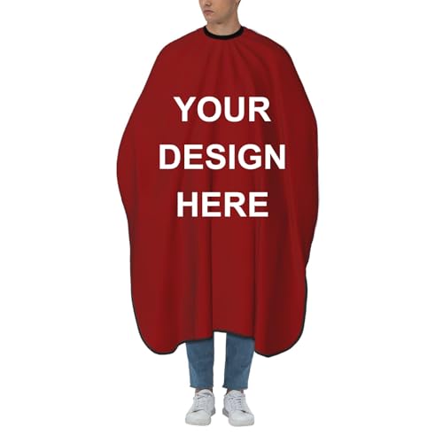 Custom Barber Cape Unisex Salon Hair Cutting Capes Add Your Image Logo Haircut Kit Personalized Stylist Tool - color: Dark Red