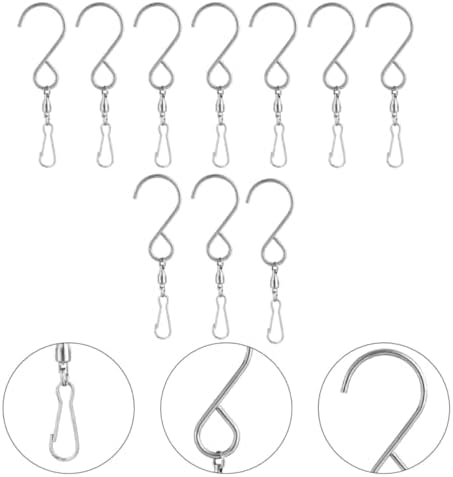10 Pcs Stainless Steel Swivel Hook Clips for Wind Chimes